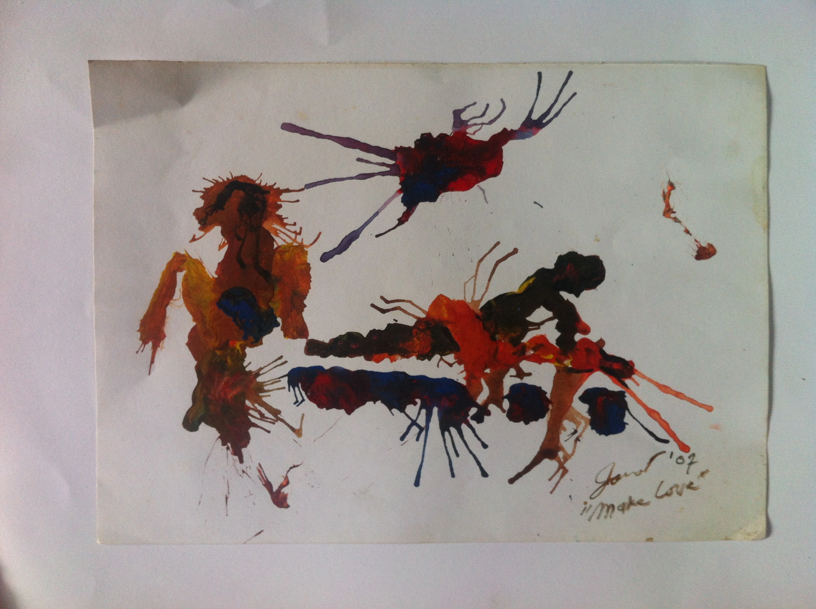 Danar early acrylic experiment on canvas, 1990s period art exploration